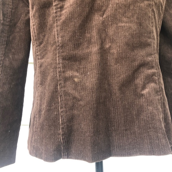 Zara Basic Chocolate Brown Corduroy Classic Blazer - Picture 15 of 16